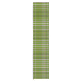 Caminho De Mesa Pequeno Avocado Green Plaid Windowpane Retro Table Runner