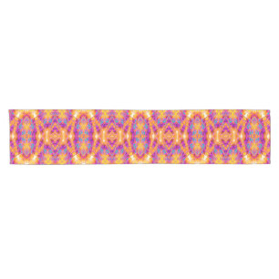 Caminho De Mesa Pequeno Aztec Totem Pink Yellow Closed Runner