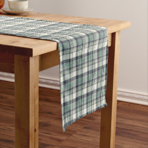 Caminho De Mesa Pequeno Azuis marinhos e xadrez verde de Seafoam