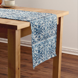 Caminho De Mesa Pequeno Azulejo azul português