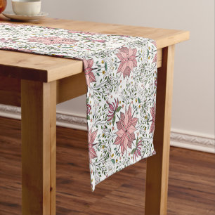 Caminho De Mesa Pequeno Azulejo de Dodles Florais Cor-de-rosa