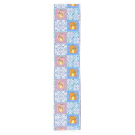 Caminho De Mesa Pequeno Azulejos azuis, mosaico, majolica, limão,