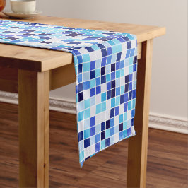 Caminho De Mesa Pequeno Azulejos piscinas, Azulejos Mosaicos Azuis, Padrão