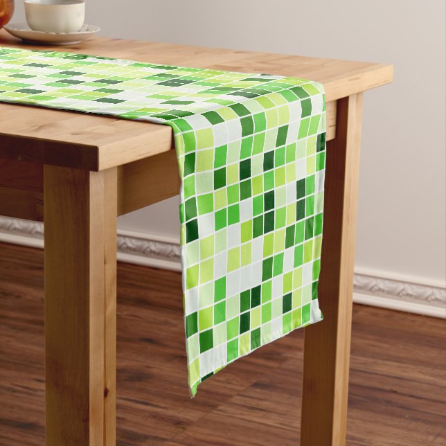 Caminho De Mesa Pequeno Azulejos piscinas, Azulejos Mosaicos Verdes, Padrã (No Local)