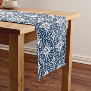 Caminho De Mesa Pequeno Azulejos Portugueses Vintage Azul E Branco