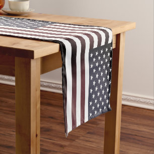 Caminho De Mesa Pequeno Bandeira americana e decor de casa da América do E
