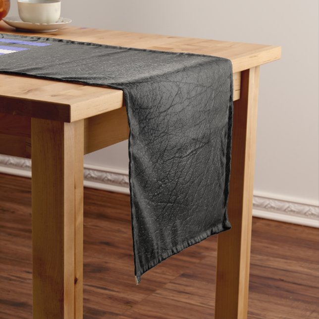 Caminho De Mesa Pequeno Bandeira do orgulho de couro de SlipperyJoe azul r (No Local)