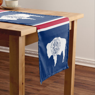 Caminho De Mesa Pequeno Bandeira do Wyoming e fã do Esporte decor / Wyomin