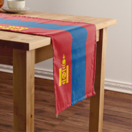Caminho De Mesa Pequeno Bandeira mongol e fã de esportes decor / Mongólia