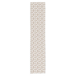 Caminho De Mesa Pequeno Beige And White Bunny Pattern Cute Modern Easter