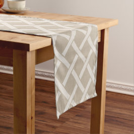 Caminho De Mesa Pequeno Beige e Ivory Lattice | Farmhouse Moderna