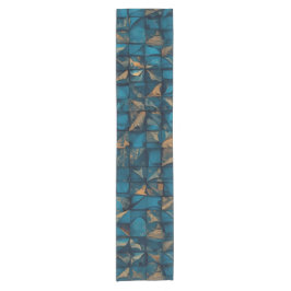Caminho De Mesa Pequeno Bela Aparência de Patchwork em Teal Escuro