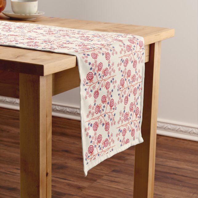 Caminho De Mesa Pequeno Belas árvores e flores pintadas à mão (No Local)