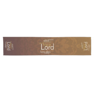 Caminho De Mesa Pequeno Bênção em Copper Brown Damask