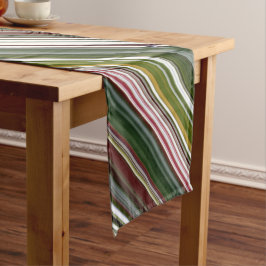 Caminho De Mesa Pequeno Berry Bush Green e Red Stripe