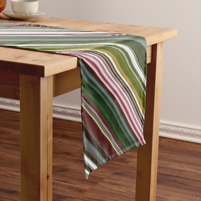 Caminho De Mesa Pequeno Berry Bush Green e Red Stripe (No Local)