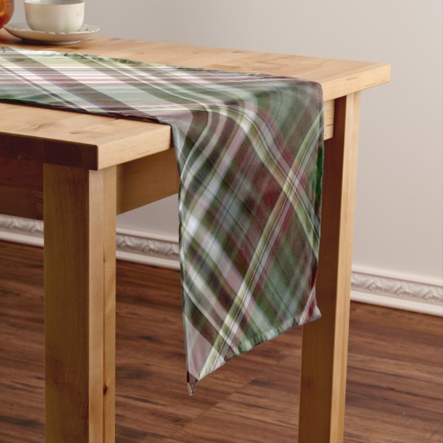 Caminho De Mesa Pequeno Berry Bush Green e Red Xadrez (No Local)