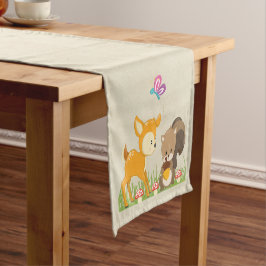Caminho De Mesa Pequeno Bicho de Branca de Animais Florestais