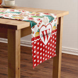 Caminho De Mesa Pequeno Biscoito de Gengibre com Monograma Personalizado N