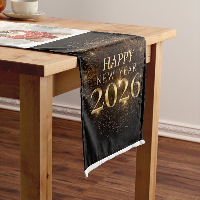 Caminho De Mesa Pequeno black gold new year Table Runner (No Local)