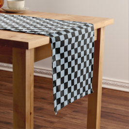 Caminho De Mesa Pequeno Black ice checkered pattern