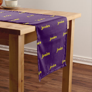 Caminho De Mesa Pequeno Bloco de cor minimalista nome personalizado 