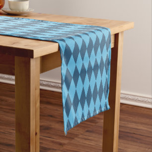 Caminho De Mesa Pequeno Blue Bavaria Rhombus Flag Pattern