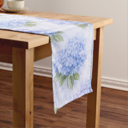 Caminho De Mesa Pequeno Blue Hydrangea Table Runner | Coastal Hamptons 