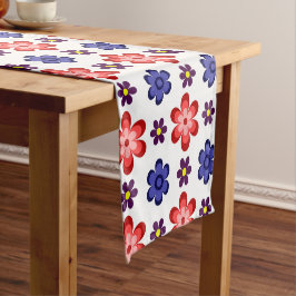 Caminho De Mesa Pequeno Boho Blue Purple Red Flowers Small Table Runner