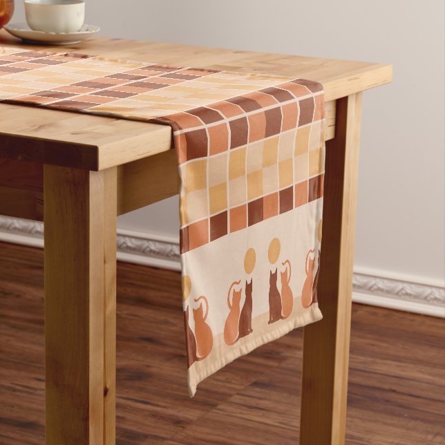 Caminho De Mesa Pequeno Boho Cats Sunset Desert (No Local)