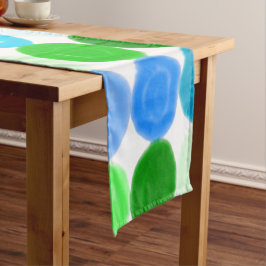 Caminho De Mesa Pequeno Bolhas Azuis e Verdes