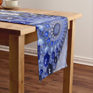 Caminho De Mesa Pequeno Bolhas Fractais de Omã Azul abstrato