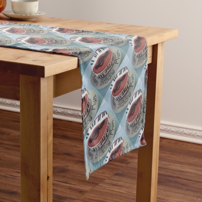 Caminho De Mesa Pequeno Bolo de mãe de aniversário feliz (No Local)