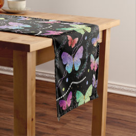 Caminho De Mesa Pequeno Borboletas Roxas e Azuis Brilhantes