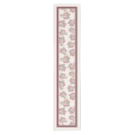 Caminho De Mesa Pequeno Borries Borgonhais Botânicos e Folhas Vermelhas