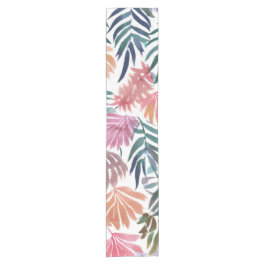 Caminho De Mesa Pequeno Botanical Leaves Watercolor | Floral Colorful Leaf