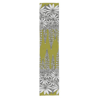 Caminho De Mesa Pequeno Botanical Lupine Mustard Yellow Table Runner