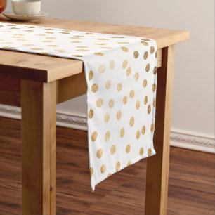 Caminho De Mesa Pequeno Branco e corredor Dourado da mesa dos pontos da