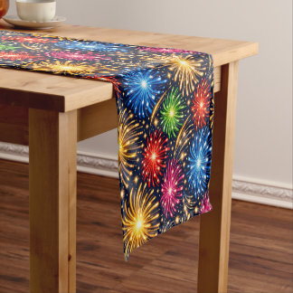 Caminho De Mesa Pequeno Brilliant Midnight Fireworks Pattern