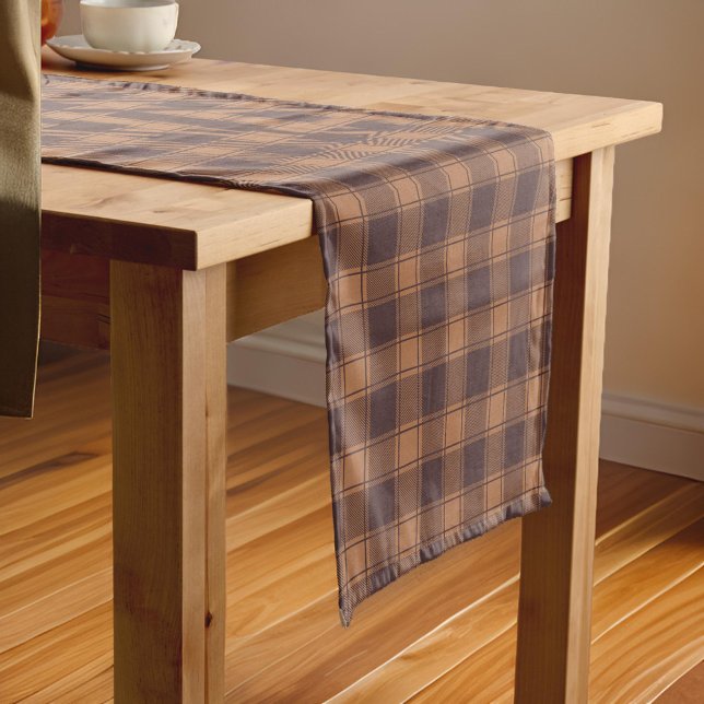Caminho De Mesa Pequeno Brown Gingham Fall Autumn (Criador carregado)