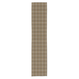 Caminho De Mesa Pequeno Brown White Plaid Classic Pattern Table Runner