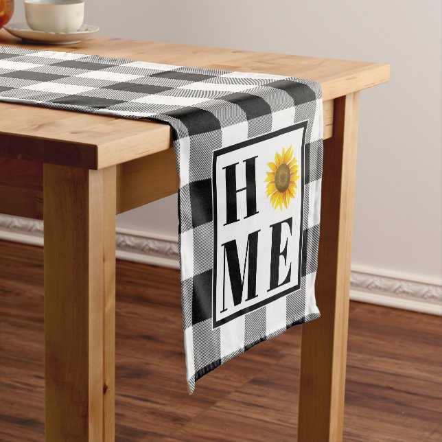 Caminho De Mesa Pequeno Buffalo cheque girassol "Casa" (No Local)