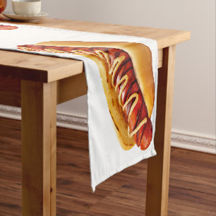 Caminho De Mesa Pequeno Cachorro-quente da vibe de churrasco de verão do S
