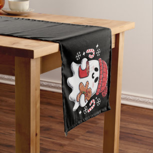 Caminho De Mesa Pequeno Café Físico Fantasma Natal Café Físico Retro Xmas 