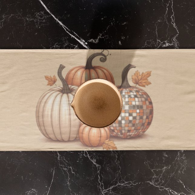 Caminho De Mesa Pequeno Caiu da Aquarela de Abóbora Marrom (Cute Brown Pumpkin Autumn Watercolor Fall Short Table Runner)