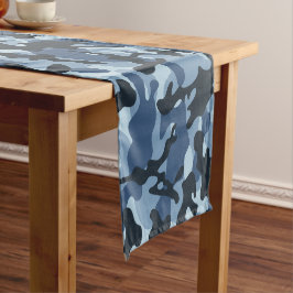Caminho De Mesa Pequeno Camuflagem Azul