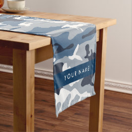 Caminho De Mesa Pequeno Camuflagem Azul Neve de Inverno Personalize seu no