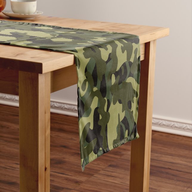 Caminho De Mesa Pequeno Camuflagem Euro Spring  (No Local)