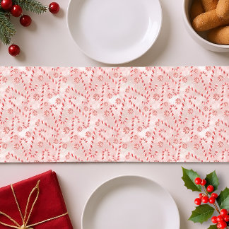 Caminho De Mesa Pequeno Candy Cane rosa Natal