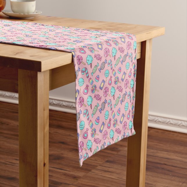 Caminho De Mesa Pequeno Candy Pink Cloth Mesa Runner (No Local)